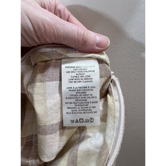 Free People Womens Check Pants Size S 2 Cream Brown Preppy Boho Britishcore NWTS - Picture 5 of 9